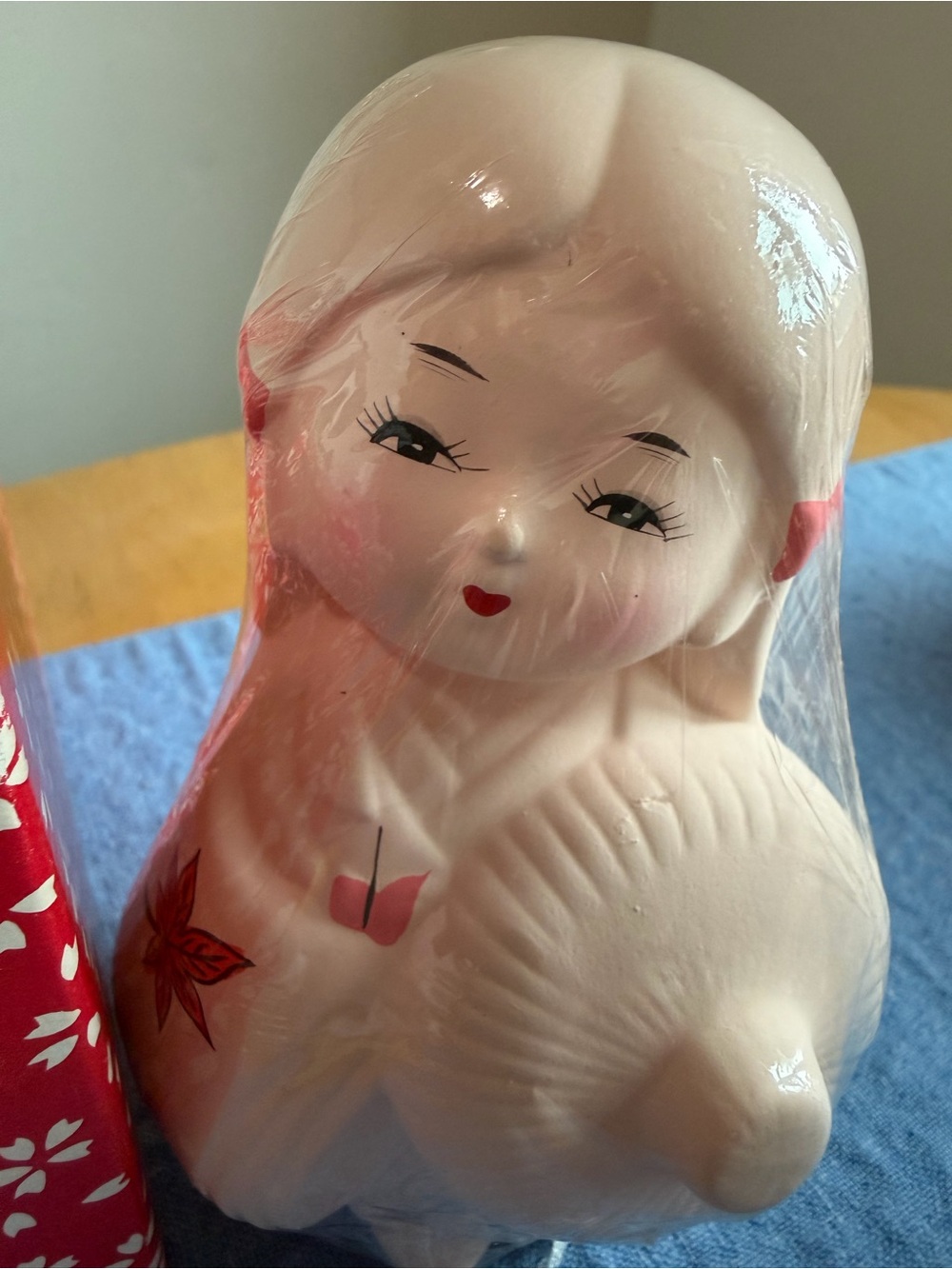 Porcelain Pink Ceramic Doll Figurine - Unbranded